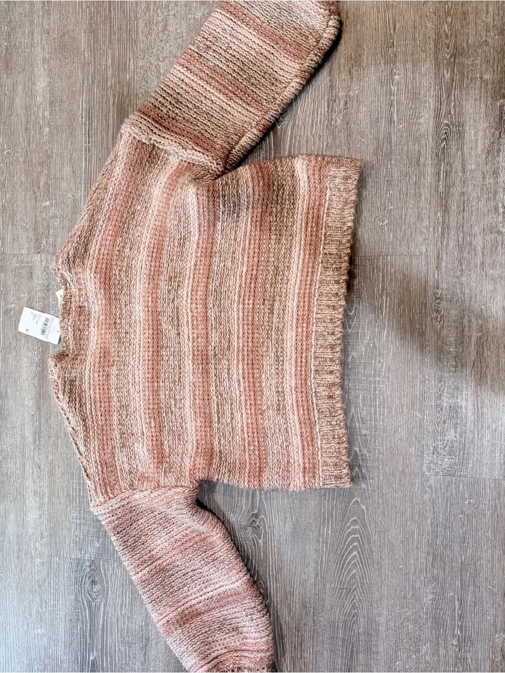 saltwater LUXE Blush Pink Striped Crewneck Sweater